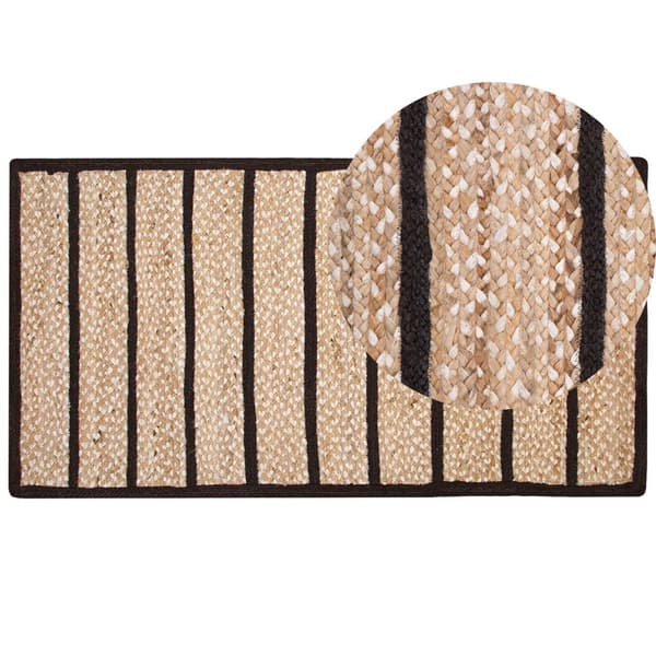 Jute tæppe 80 x 150 cm beige og sort KARADONA Lumarko!