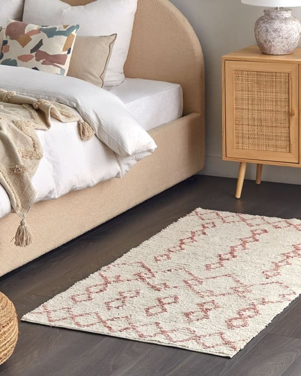 Bomuldstæppe 80 x 150 cm beige-rosa BUXAR Lumarko!