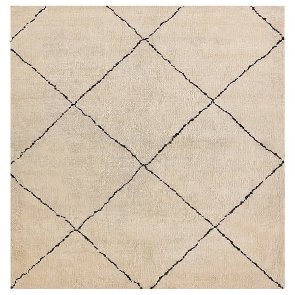 Matta 200 x 200 cm beige och svart MUTKI Lumarko!