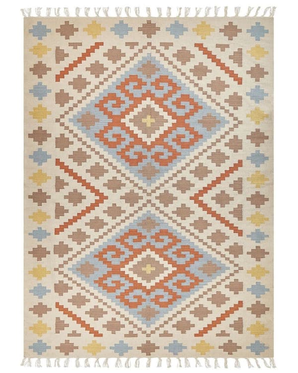 Bomulds kelimtæppe 160 x 230 cm flerfarvet ATAN Lumarko!