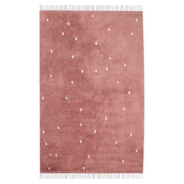 Bomullsmatta med prickar 140 x 200 cm ljusröd ASTAF Lumarko!