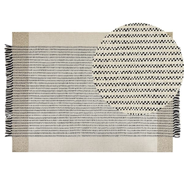 Villamatto 140 x 200 cm beige ja musta DIVARLI Lumarko!