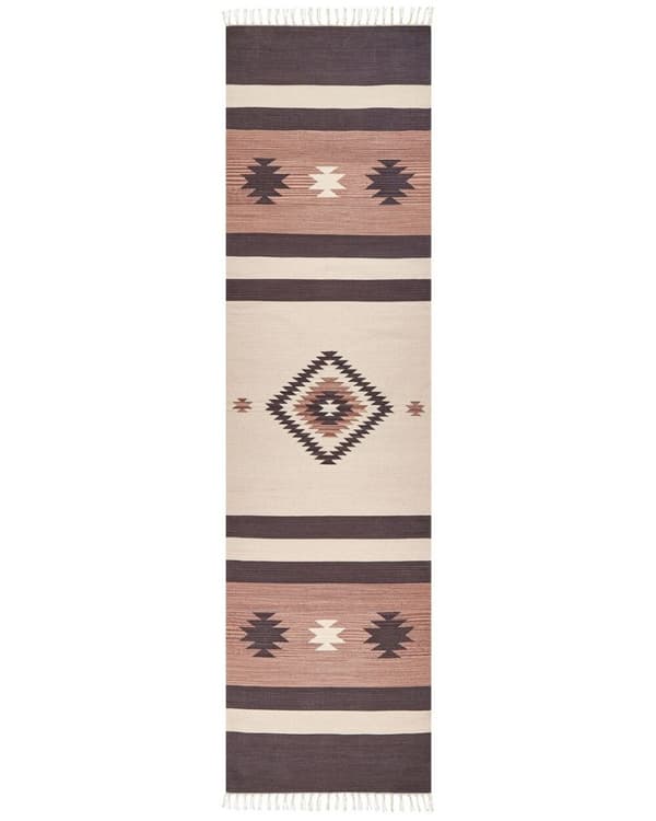 Puuvillainen kilim-matto 80 x 300 cm beige-ruskea ARAGATS Lumarko!