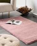 Pikkukuva 2 / 6: Kanin tekoturkismatto 80 x 150 cm vaaleanpunainen MIRPUR Lumarko!