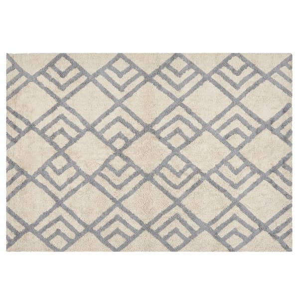 Bomuldstæppe 160 x 230 cm beige-grå NEVSEHIR Lumarko!