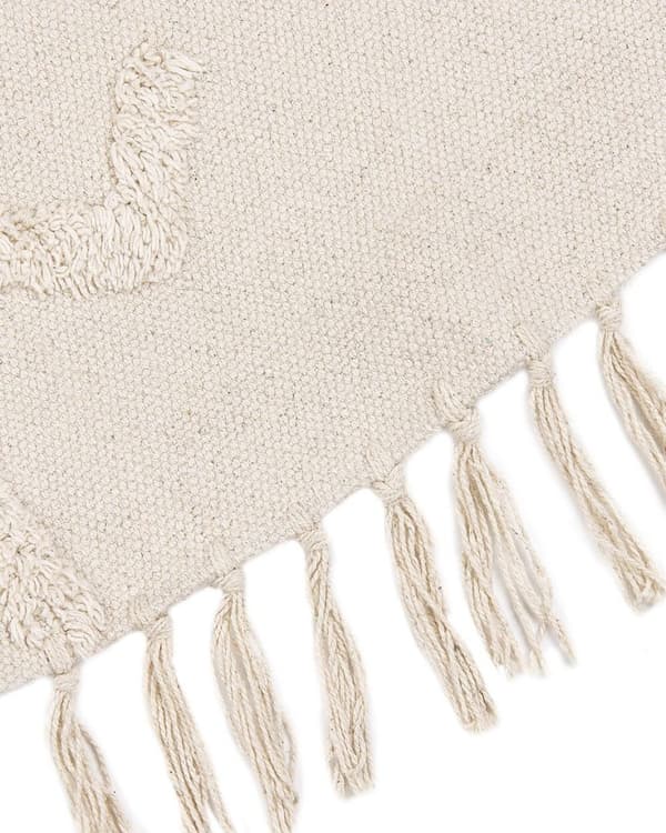 Rundt bomuldstæppe ø 140 cm beige HARRAN Lumarko!