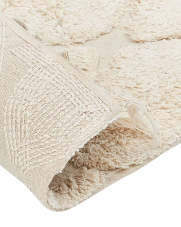 Bomullsmatta 140 x 200 cm beige SILCHAR Lumarko!