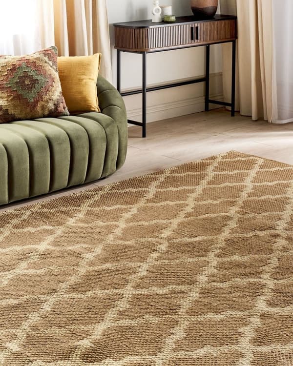 Jute tæppe 200 x 300 cm beige MERMER Lumarko!