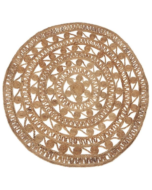 Pyöreä juuttimatto 140 cm beige KERER Lumarko!