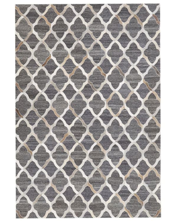 Nahkamatto 140 x 200 cm harmaanbeige ROLUNAY Lumarko!