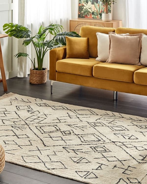 Bomuldstæppe 160 x 230 cm beige SOMEK Lumarko!