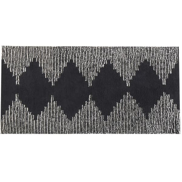 Puuvillamatto 80 x 150 cm mustavalkoinen BATHINDA Lumarko!