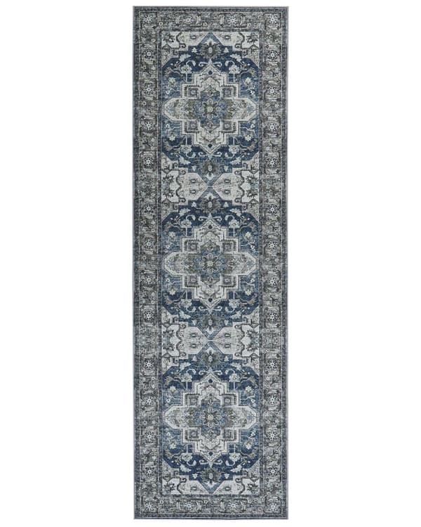 Tæppe 60 x 200 cm grå med blå KOTTAR Lumarko!