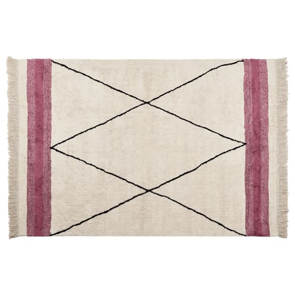 Puuvillamatto 140 x 200 cm beige-pinkki AFSAR Lumarko!