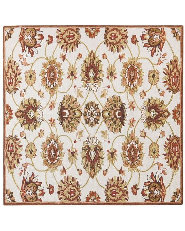 Uldtæppe 200 x 200 cm beige-brun EZINE Lumarko!