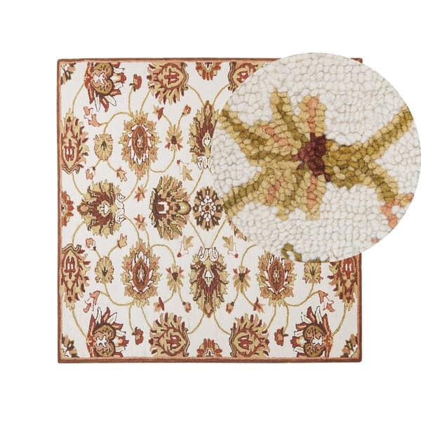 Villamatto 200 x 200 cm beige-ruskea EZINE Lumarko!