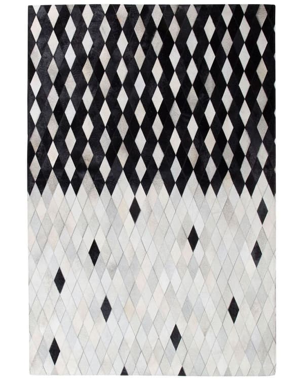 Patchwork lædertæppe 160 x 230 cm sort og hvid MALDAN Lumarko!