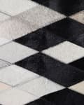 Miniatyrbillede 4 af 6: Patchwork lædertæppe 160 x 230 cm sort og hvid MALDAN Lumarko!