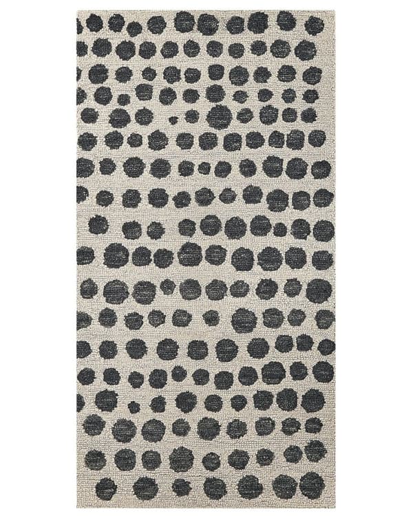 Uldtæppe 80 x 150 cm beige og sort HAVRAN Lumarko!