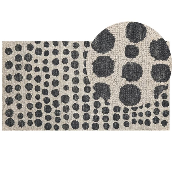 Uldtæppe 80 x 150 cm beige og sort HAVRAN Lumarko!
