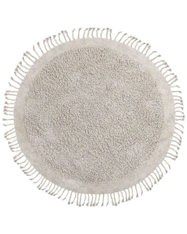 Pyöreä puuvillainen nukkamatto 140 cm beige BITLIS Lumarko!