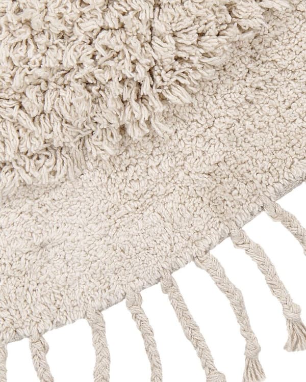 Pyöreä puuvillainen nukkamatto 140 cm beige BITLIS Lumarko!