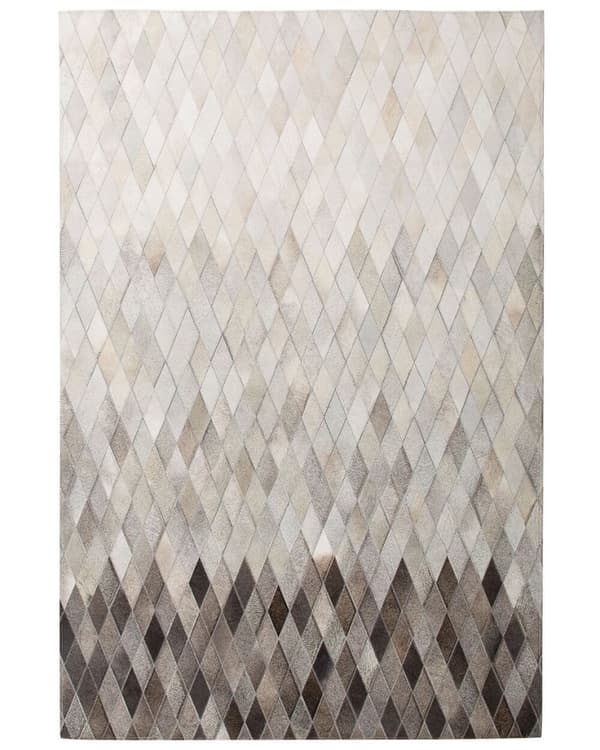 Tilkkutäkkimainen nahkamatto 140 x 200 cm valko-harmaa MALDAN Lumarko!