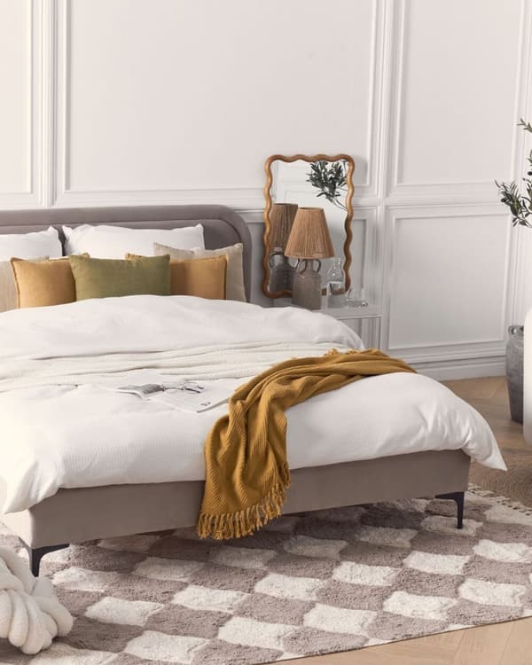 Bomuldstæppe 160 x 230 cm brun med beige SINOP Lumarko!