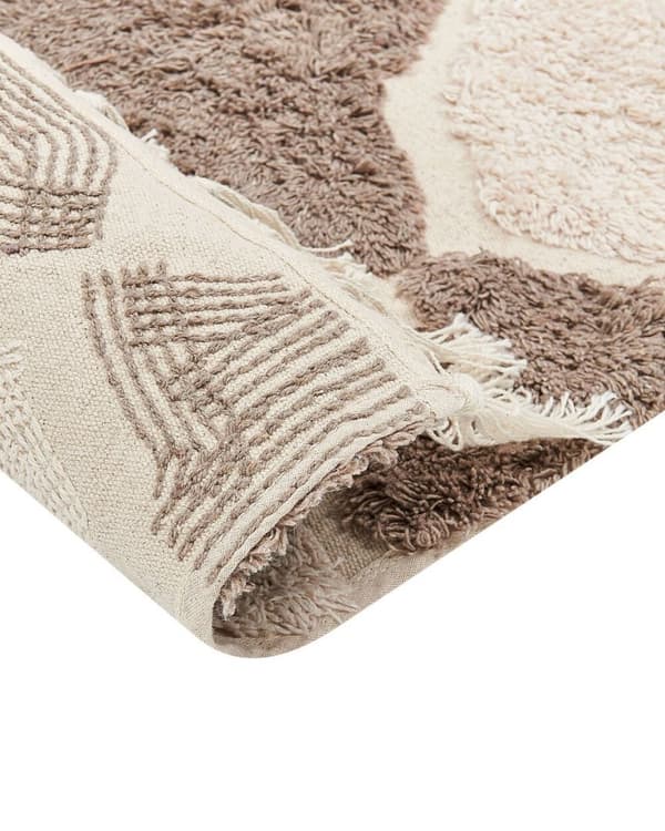 Bomuldstæppe 160 x 230 cm brun med beige SINOP Lumarko!