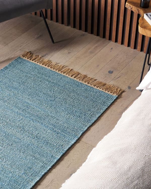 Jute tæppe 80 x 150 cm blå LUNIA Lumarko!