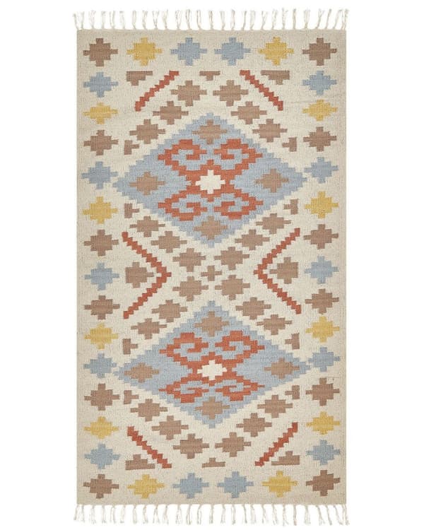 Bomulds kelimtæppe 80 x 150 cm flerfarvet ATAN Lumarko!