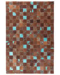 Miniatyrbillede 3 af 7: Patchwork lædertæppe 160 x 230 cm brun ALIAGA Lumarko!