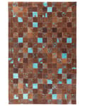 Miniatyrbillede 5 af 7: Patchwork lædertæppe 160 x 230 cm brun ALIAGA Lumarko!