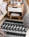 Pikkukuva 2 / 6: Nahkamatto 80 x 150 cm musta/beige SOKUN Lumarko!