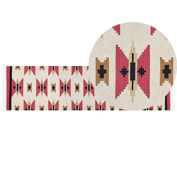 Puuvillainen kilim matto 80 x 300 cm monivärinen GARNI Lumarko!