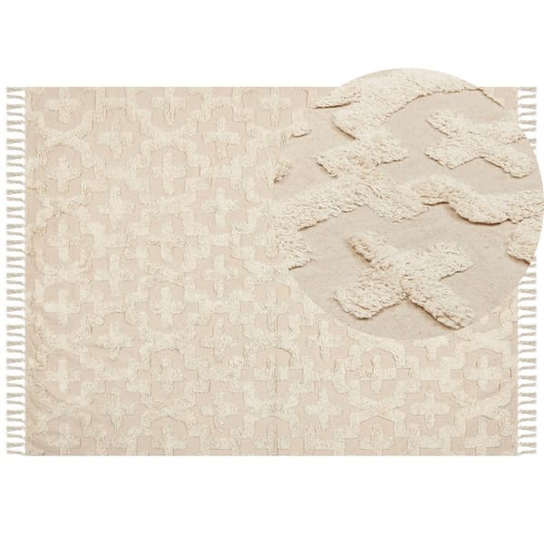 Bomuldstæppe 160 x 230 cm beige ITANAGAR Lumarko!