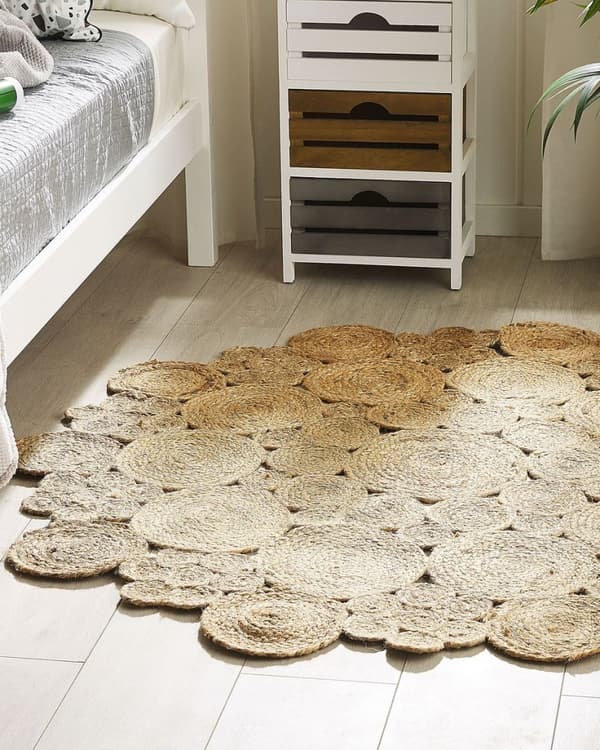 Rund jutematta 135 cm beige GERDEK Lumarko!