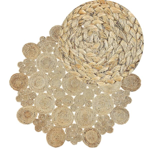 Rund jutematta 135 cm beige GERDEK Lumarko!