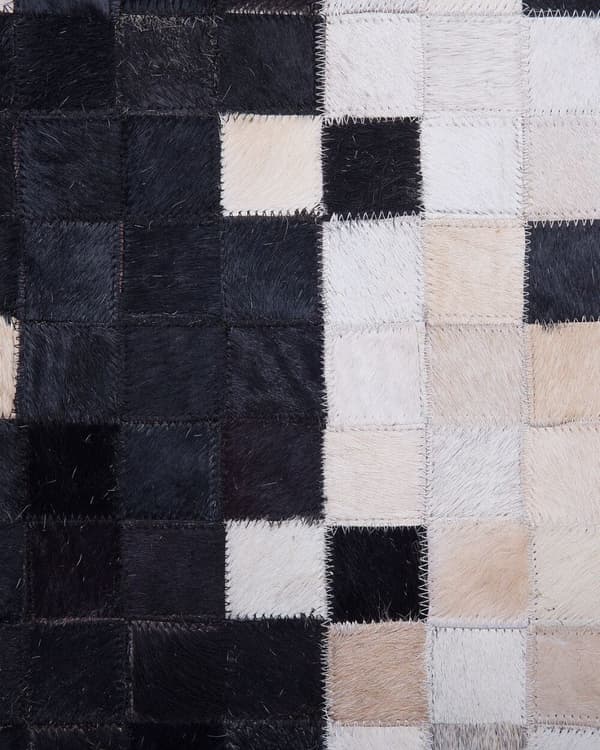 Patchwork-lädermatta 160 x 230 cm svart och beige ERFELEK Lumarko!