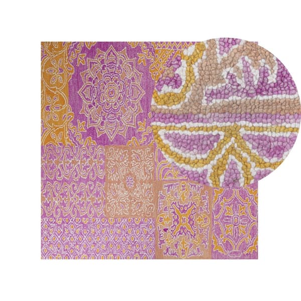 Uldtæppe 200 x 200 cm flerfarvet AVANOS Lumarko!