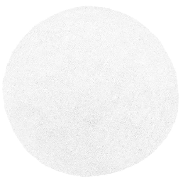 Pyöreä nukkamatto 140 cm valkoinen DEMRE Lumarko!