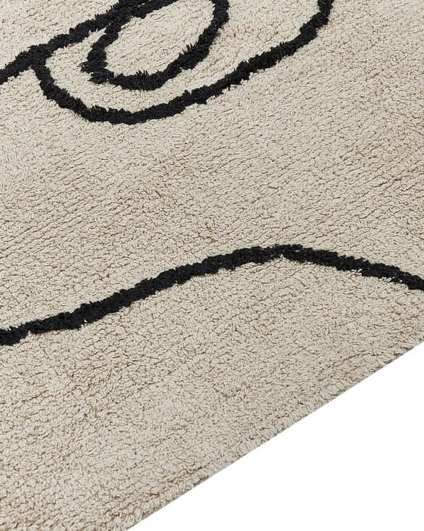 Bomullsmatta 160 x 230 cm beige och svart NURU Lumarko!