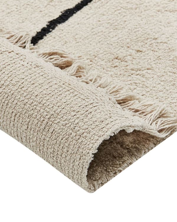 Bomullsmatta 160 x 230 cm beige och svart NURU Lumarko!