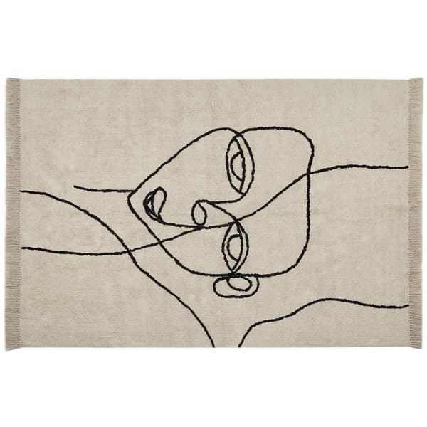 Bomullsmatta 160 x 230 cm beige och svart NURU Lumarko!
