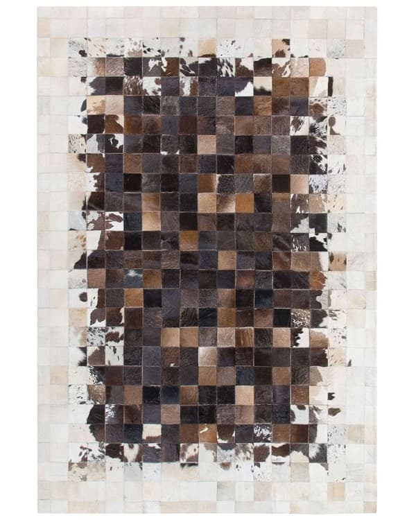 Patchwork lædertæppe 160 x 230 cm brun-beige OKCULU Lumarko!