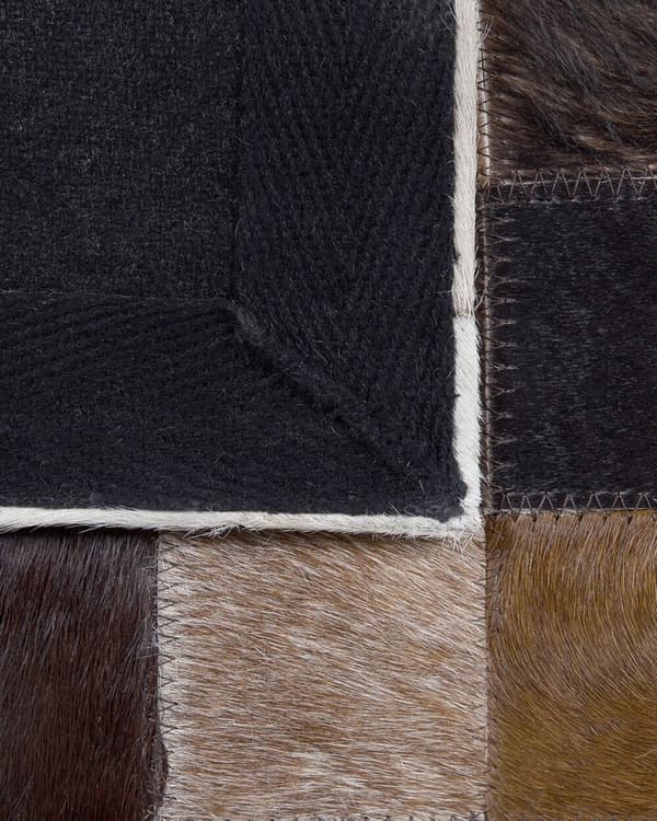 Patchwork lædertæppe 160 x 230 cm brun-beige OKCULU Lumarko!