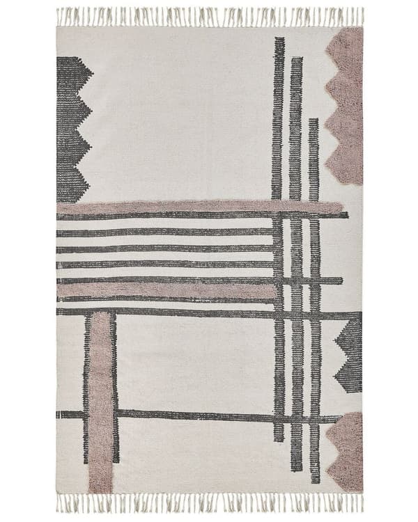 Puuvillamatto 160 x 230 cm beige ja musta MURADIYE Lumarko!