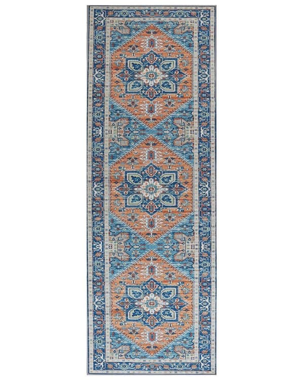 Matto 70 x 200 cm sini-oranssi RITAPURAM Lumarko!