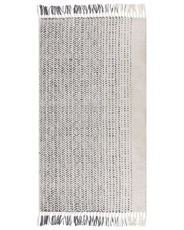 Uldtæppe 80 x 150 cm hvidgråt OMERLI Lumarko!