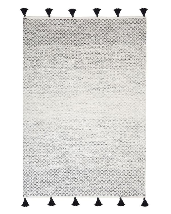 Bomuldsuldstæppe 140 x 200 cm sort og hvid GEMLIK Lumarko!